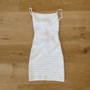 Garage Mini Dress Knit Open Back Coachella Size S Cream